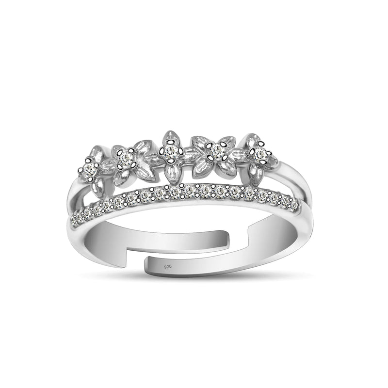 925 Silver Floral Design Ring