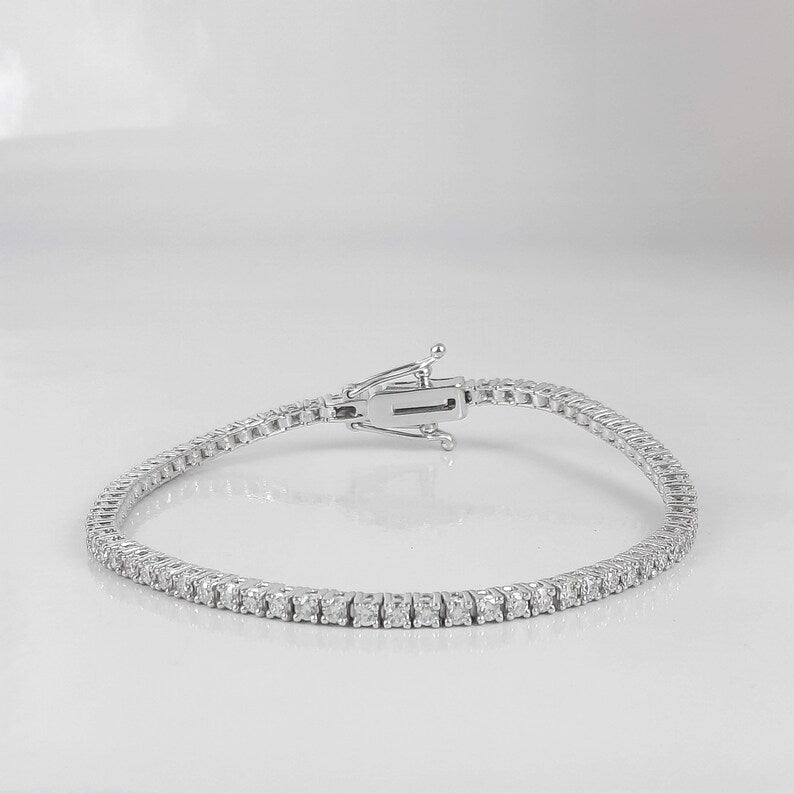 925 Silver Double Row Tennis Bracelet