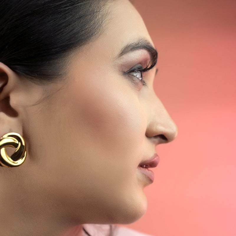 Gold Knot Earring - 18k Gold Plated