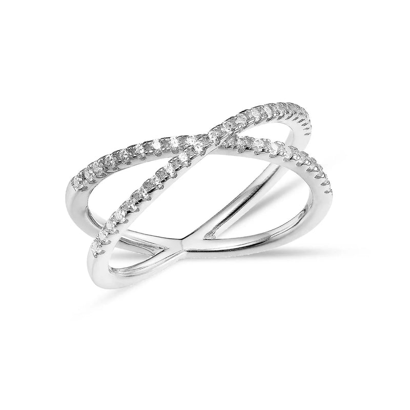 Pure Silver X Cross Ring