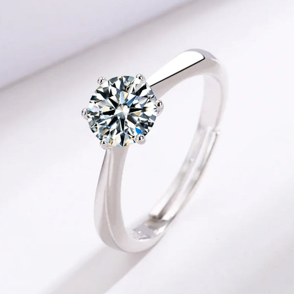 Round Solitaire 925 Silver Ring