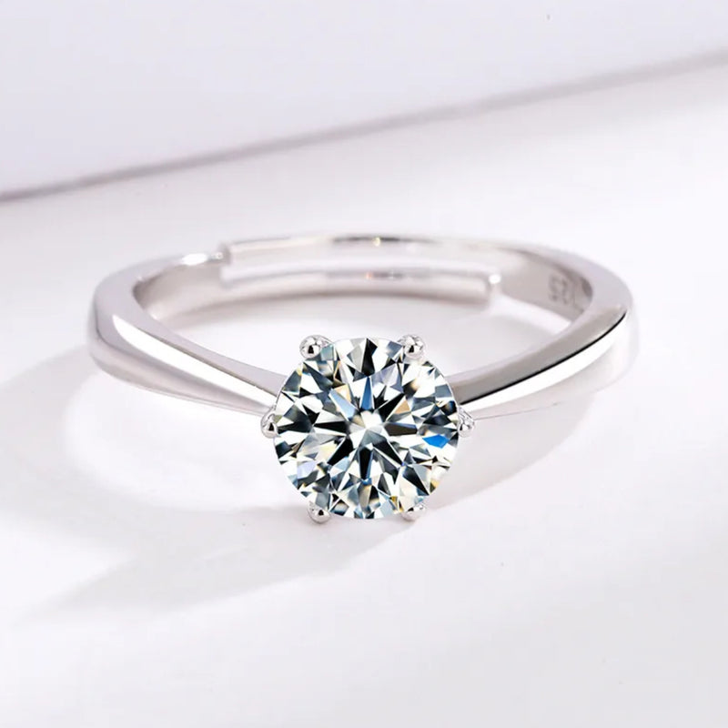 Round Solitaire 925 Silver Ring