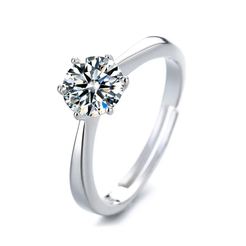 Round Solitaire 925 Silver Ring