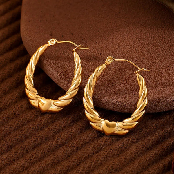 Twisted Gold Hoop Earring - 18k Gold Plated