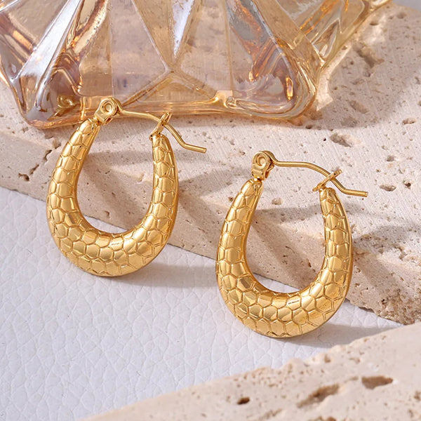 Snake Hoop Earring - 18k Gold Plated