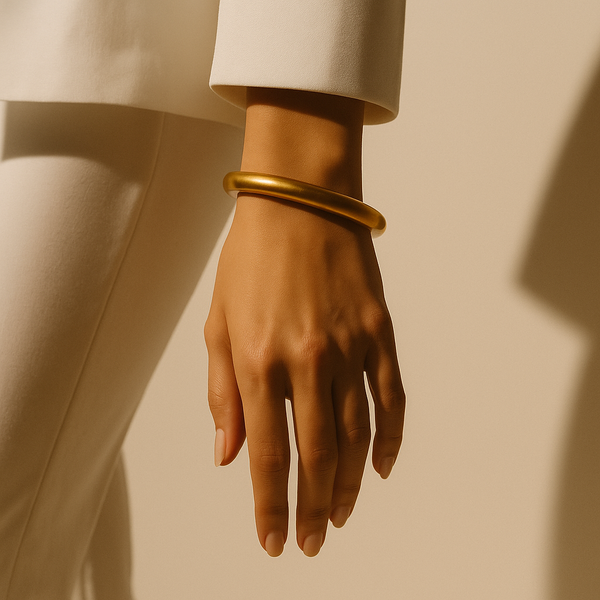 Round Gold Bangle - 18k Gold Plated