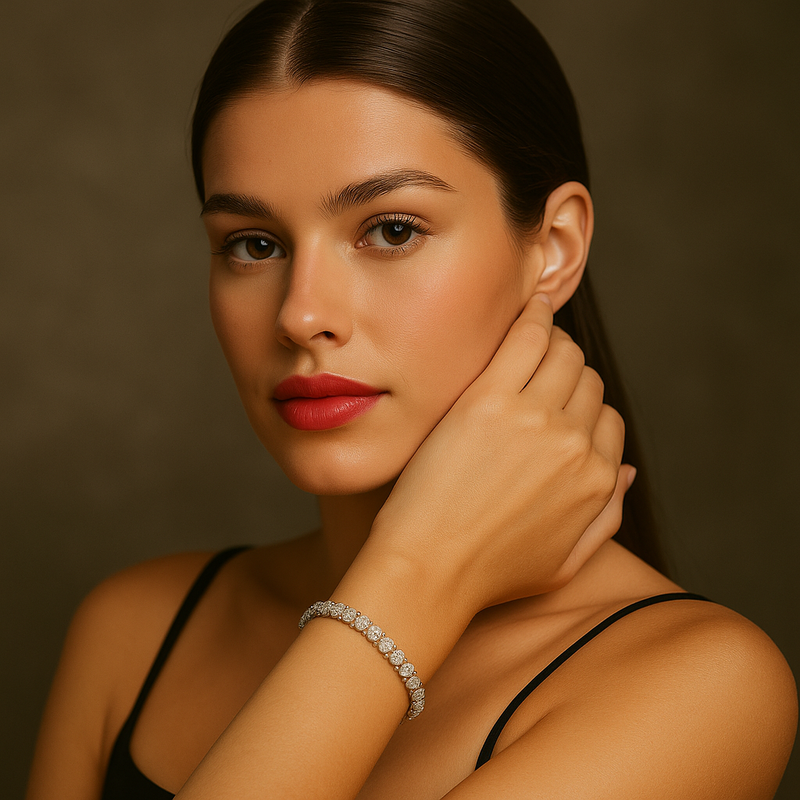 Zirconia Studded 925 Silver Bracelet